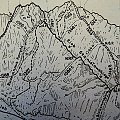 Pn-wsch. ściana Rumanowego Szczytu o wysokości 600, widziana z Doliny Kaczej. Droga lewym filarem widoczna jest na skraju, z lewej i oznaczona nr 1390. #góry