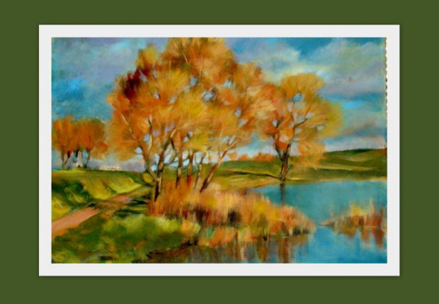 troche jesieni .....tej złotej ... :))) obraz 50-70 #malarstwo