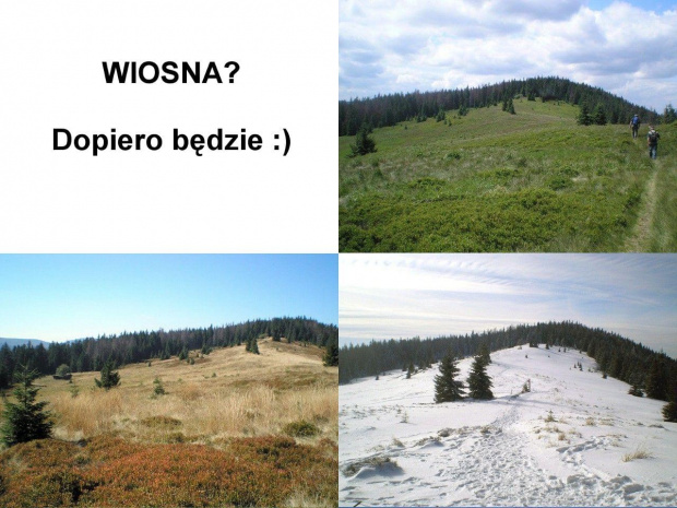 Gorce - widok na polanę Gorc Troszacki i Kudłoń. 4, nie 3 jeszcze pory roku, wiosna wkrótce :) #góry #gorce #CzteryPoryRoku