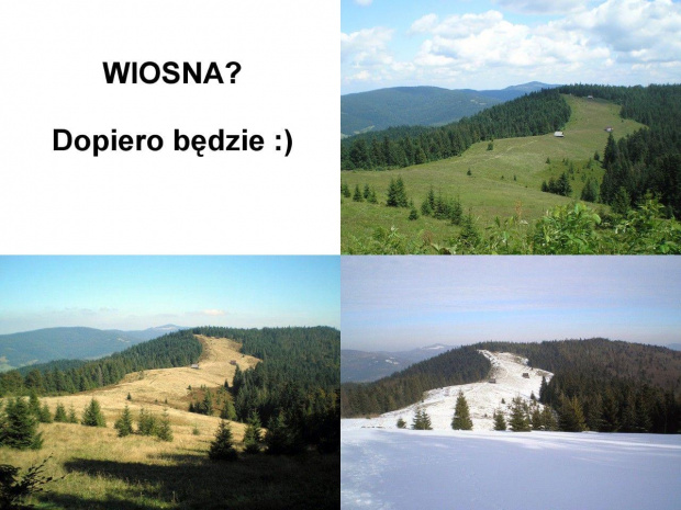 Gorce - widok na polanę Podskały. 4, nie 3 jeszcze pory roku, wiosna wkrótce :) #góry #gorce #CzteryPoryRoku