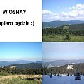 Gorce - widok z polany Adamówka na Mogielicę i Jasień w Beskidzie Wyspowym. 4, nie 3 jeszcze pory roku, wiosna wkrótce :) #góry #gorce #CzteryPoryRoku