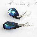 682. SWAROVSKI Tear Drop pedant Bermuda Blue - kolczyki 4cm
wykończenie w srebrze