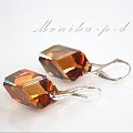 681. SWAROVSKI duże kryształy copper - kolczyki 4cm
wykończenie w srebrze