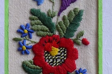 kartka #Kwiaty #HaftPłaski #rękodzieło #RobótkiRęczne