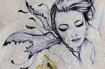 Cytrynek #haft #HaftKrzyżykowy #motyl #cytrynek