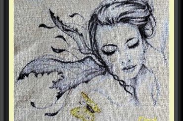 Cytrynek #haft #HaftKrzyżykowy #motyl #cytrynek