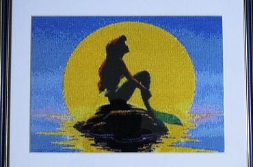 Syrenka haft krzyżykowy #Ariel #MałaSyrenka #HaftKrzyżykowy #rękodzieło #RobótkiRęczne