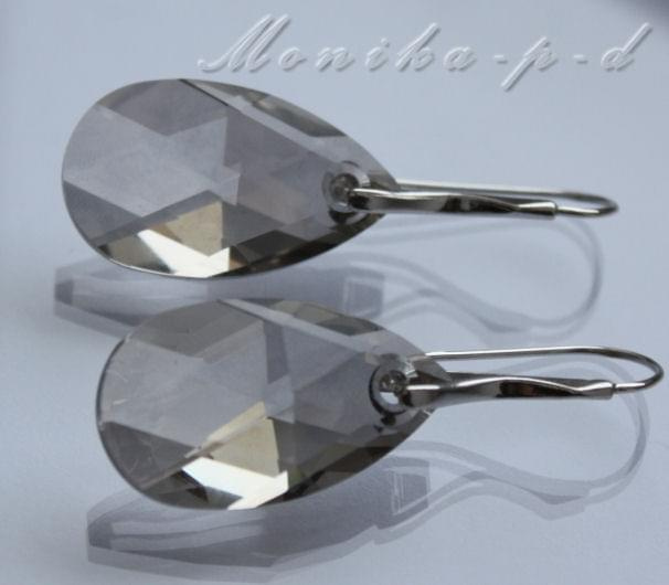 708. Swarovski migdał Silver Shade - kolczyki ok 4,5cm
kryształy 28mm
bigle srebro