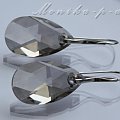 708. Swarovski migdał Silver Shade - kolczyki ok 4,5cm
kryształy 28mm
bigle srebro