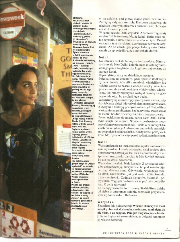 WO 20/11/1999 #ArundhatiRoy