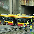 wypadek autobusu, do którego doszło u zbiegu ulic Puławskiej i Rzymowskiego w Warszawie Autobus linii 739 jechał ulicą Puławską w kierunku Piaseczna. #MZAAUTOBUSWYPADEKDZWON