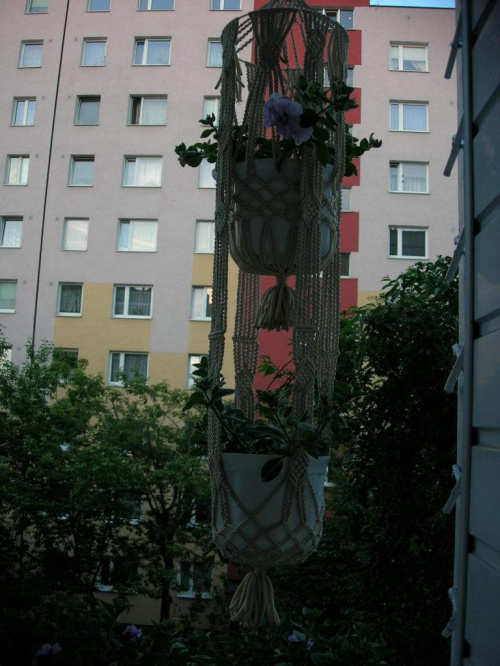 Balkonowy kwietnik #makrama #sznurek