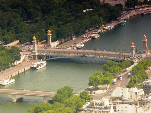 Z Wieży Eiffla - widok na Pont Alexander III #Paryż