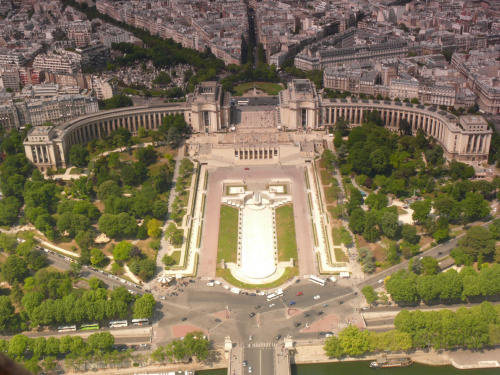 Z Wieży Eiffla - widok na Trocadero #Paryż