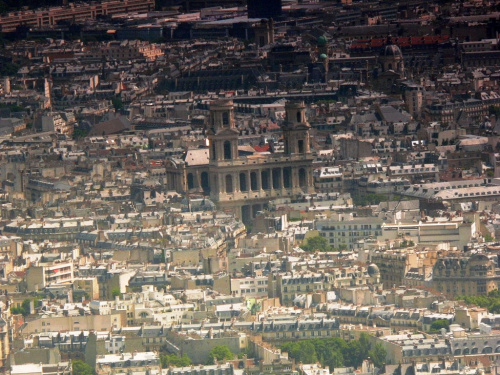 Z Wieży Eiffla - widok na Kościól St Sulpice #Paryż