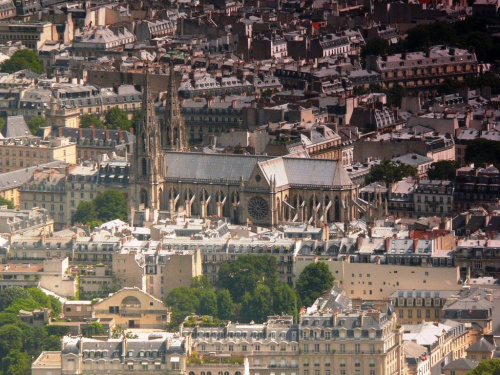 Z Wieży Eiffla - widok na katedrę Notre- Dame #Paryż