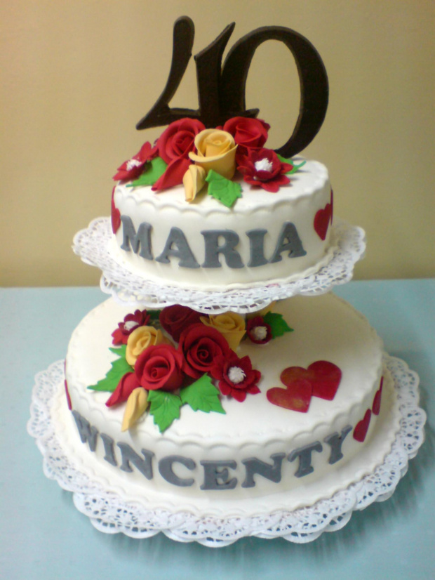 40 rocznica pożycia małżeńskiego #Tort #urodziny #Rocznica40 #ZwiązekMałżeński