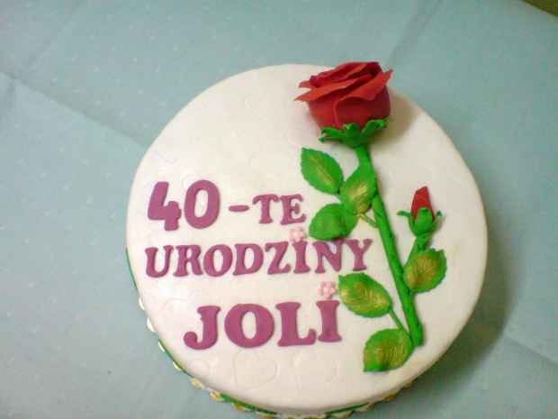 Torcik z rózą na 40- te urodziny Joli #urodziny #róża #tort