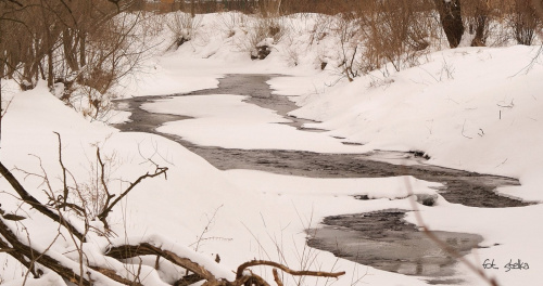 z moich rodzinnych stron ... #Opava #rzeka #zima #śnieg