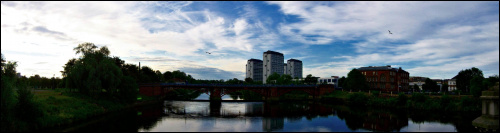 Widok na Rzekę Clyde w centrum Glasgow..