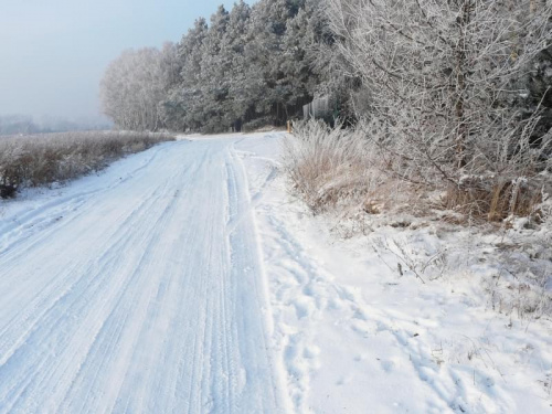 Zimowy wiejski krajobraz, Cerekwica. #zima