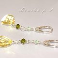 732. SWAROVSKI jonquil, olivine i chrysolite - kolczyki 6cm
największy kryształ (jonquil) 14mm
najmniejszy 4mm
bigle - srebro