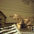 Zima - wieczorne intensywne opady śniegu z 14.03.2010 - zdjęcie w trybie nocnym #Zima #Warszawa #śnieg #Wawer