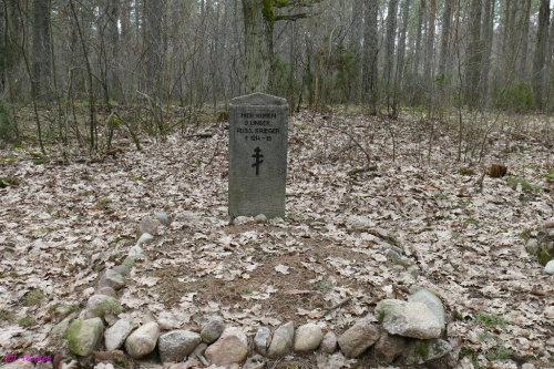 Mogiła Rosyjska w lesie koło Lisek, przy drodze Liski - Pietrzyki #Liski