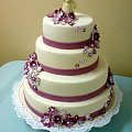 10-12 kg tort Ekri-fiolet - lilja z małą parą młodą #tort #wesele #impreza #kościół #uroczystość