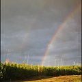 Tęcza sfotografowana przy powrocie z Tropical Islands w Krausnick niedaleko przed granicą w Świecku . Dodam że w Krausnick przed Naszym wyjazdem była burza . Fotki zrobione przez szybę w autokarze ...