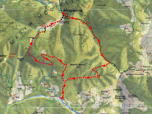Mapka trasy Szczawa (Koszarki) - Mogielica #góry #rower #mogielica #BeskidWyspowy