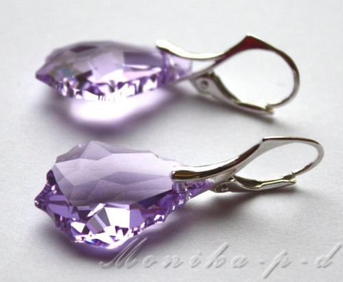 808. SWAROVSKI Baroque Violet - kolczyki 4cm
kryształy22mm
bigle srebro