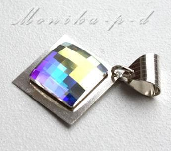 790W. SWAROVSKI romb crystal AB na srebrze- wisiorek 3,5cm
samo srebro