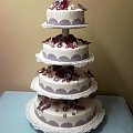 12- kg tort biało -wrzosowo-fioletowy #tort #wrzos #kościół #wesele #impreza