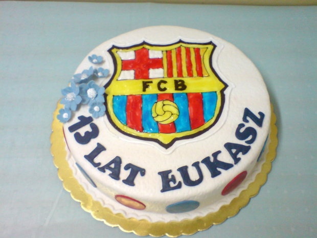 Tort dla - Łukasza 13 #Barcelona #Tort #PiłkaNożna