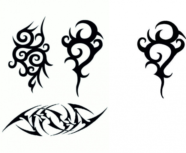Te 3 tribale po lewej to są wzory i z jednego z nich zrobiłem ładnego tribala który jest widoczny po prawej ;-) CorelDRAW x5 ;P