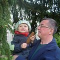 6 czerwca 2009, z tatą chowamy się pod drzewami