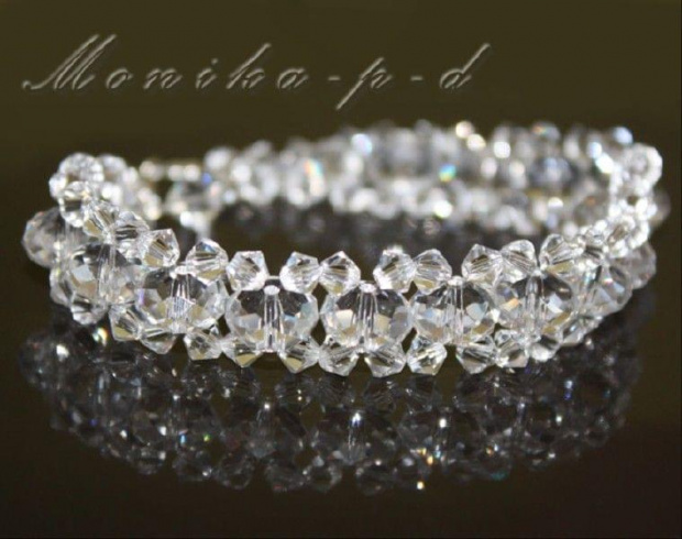 840B. Swarovski bicone i rondelles crystal - bransoletka 17cm