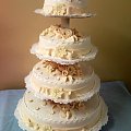 13 kg Biało - Ekrii z kokardą #wesele #tort #kościół #kokardy