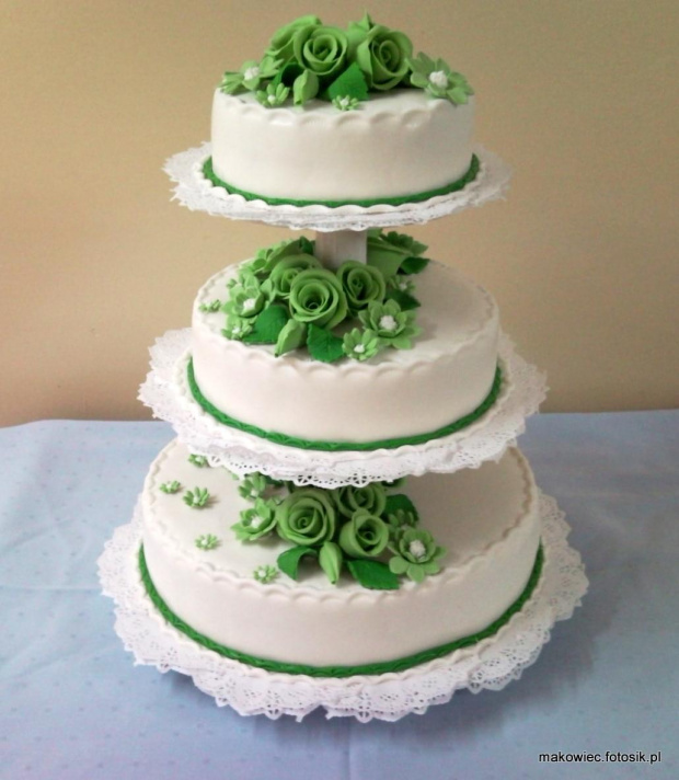 6 kg torcik Biało- zielony #wesele #tort #impreza #UrocvzystośćZaślubin