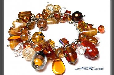 bransoletka z miodowego szkła.35 #bransoletka #Szkło1038