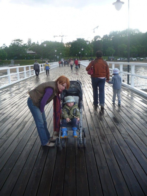 z tatą na plaży, Gdynia Orłowo, 14 czerwca 2009