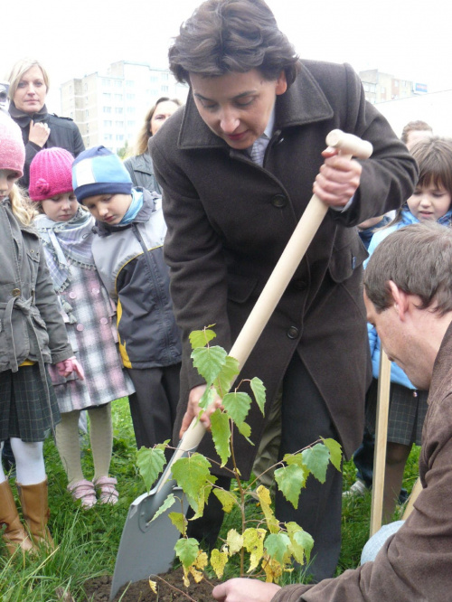 uroczystość pasowania na ucznia z udziałem ministra Z.Włodkowskiego, połączona z zasadzeniem drzew #Ślubowanie585Drzewa