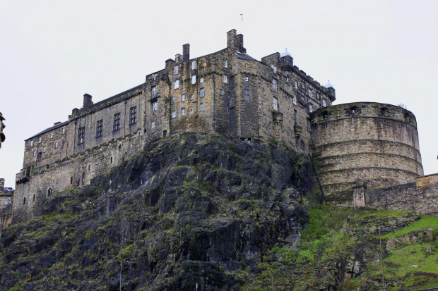Fragment zamku królewskiego w Edynburgu, Szkocja.