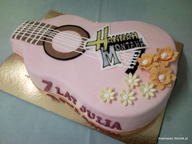 Torcik Hannah Montana na urodziny Julii #HannnahMontana #tort #gitara #urodziny