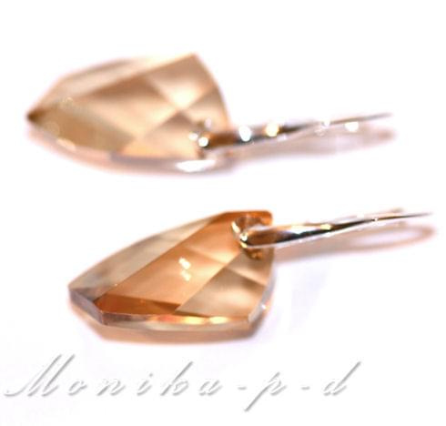 884. SWAROVSKI avantgarde golden shadow - kolczyki 3,5cm
wykończenie- srebro