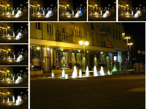 fontanna tańcząca na Oławskiej, zmienia kolorki mam nadzieję że to widać na miniaturkach