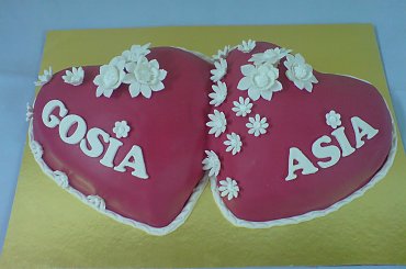 Chrzest święty Asi i Gosi #chrzciny #tort #serca