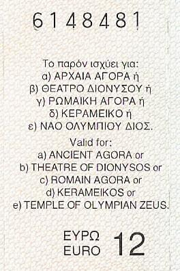 Bilet wstępu na Akropol w Atenach