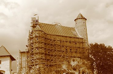 Zamek królewski Bobolice z XIV w. - Jura krakowsko-częstochowska #częstochowska #historia #sepia #jura #krajobraz #krakowsko #lezajsktm #Bobolice #Polska #ruiny #widok #zabytki #zamek #zamki